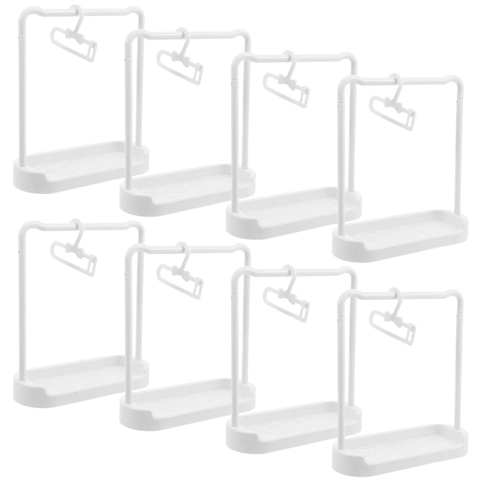 

1Set Miniature Clothes Rack Compact Plastic Garment Hanger Simulation Small Clothing Holder Organizer Dollhouse Furniture