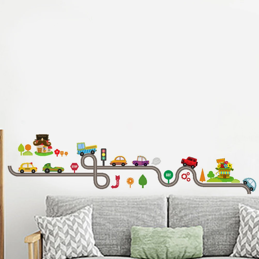 

Customized Wall Decals Kindergarten Home Car Cartoon Wallpaper Child Removable Waterproof Smooth Surface Decor