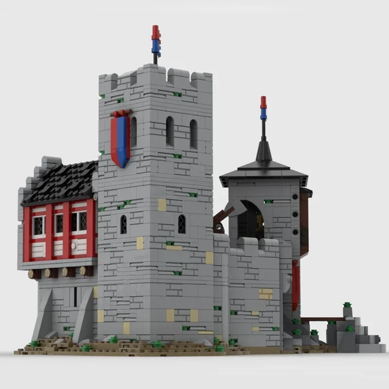 Mittelalterliche Festung Modell Moc Bausteine Kleine Mittelalterliche Burg Technologie Modulare Blöcke Geschenk Weihnachten Spielzeug DIY Sets Montage