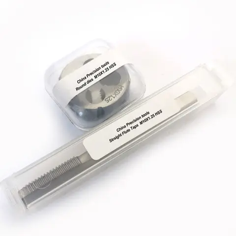 2 पीस M10 HSS राइट हैंड टैप और डाई सेट M10X1.5 मीट्रिक फाइन थ्रेड प्लग स्क्रू टैप डाई सूट M10X1.25 M10X1 M10X0.75 M10X0.5 10 best sales एम10x1 - №2