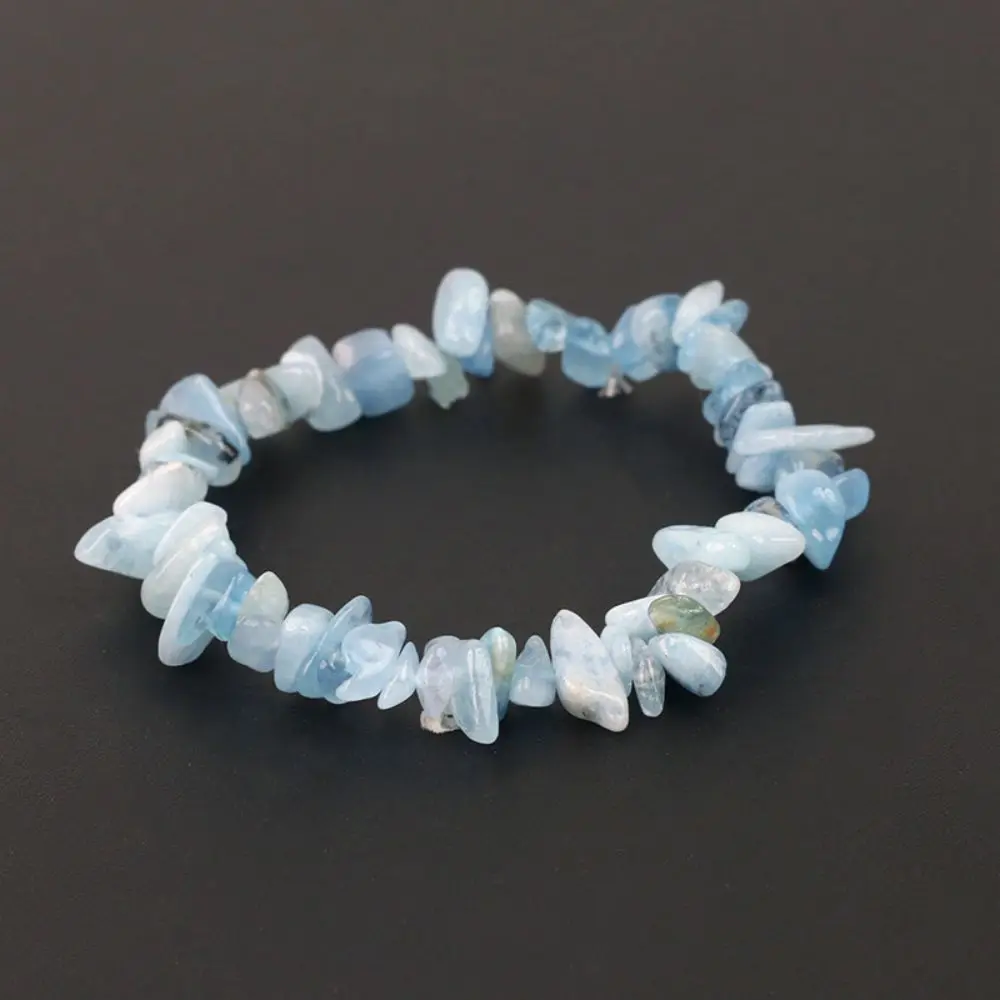 Natural Crystal Crushed Stone Bracelet Amethyst Aquamarine Irregular Stretch Chip Beads Stretch Bracelets Jewelry for Women