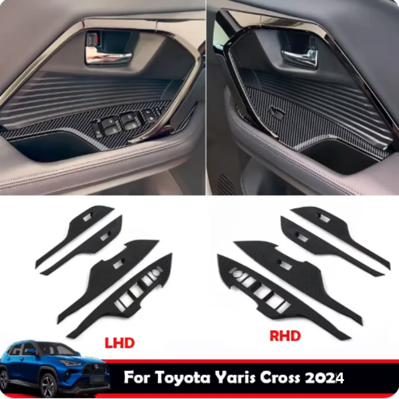 

X-T LHD/RHD For Toyota Yaris Cross 2024 Interior accessories door armest window lift switch cover glass rise control panle cover