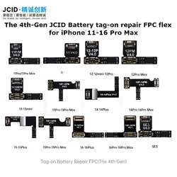 JCID 4th Gen Battery Repair Tag-on Flex Cable for iPhone 11 12 13 14 15 16 Pro max Battery Read Write Health Warning Removing
