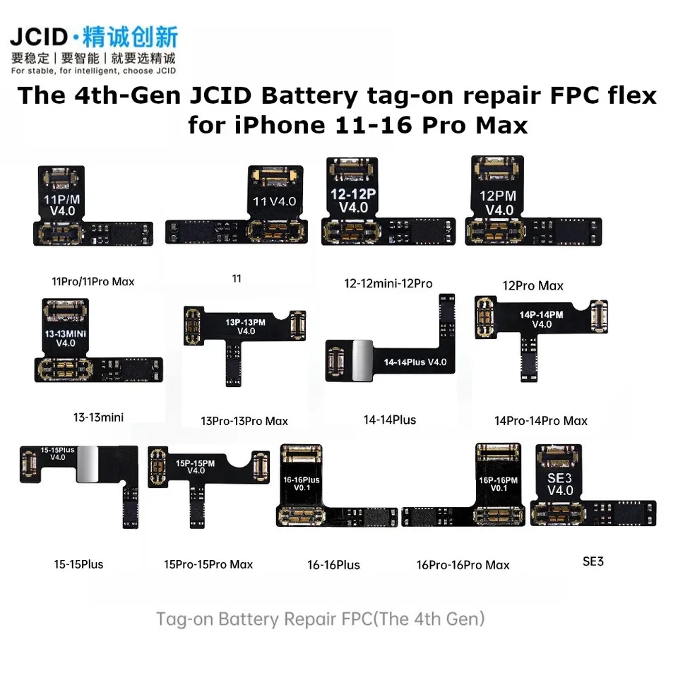 JCID 第4世代バッテリー修理タグオンフレックスケーブル iPhone 11 12