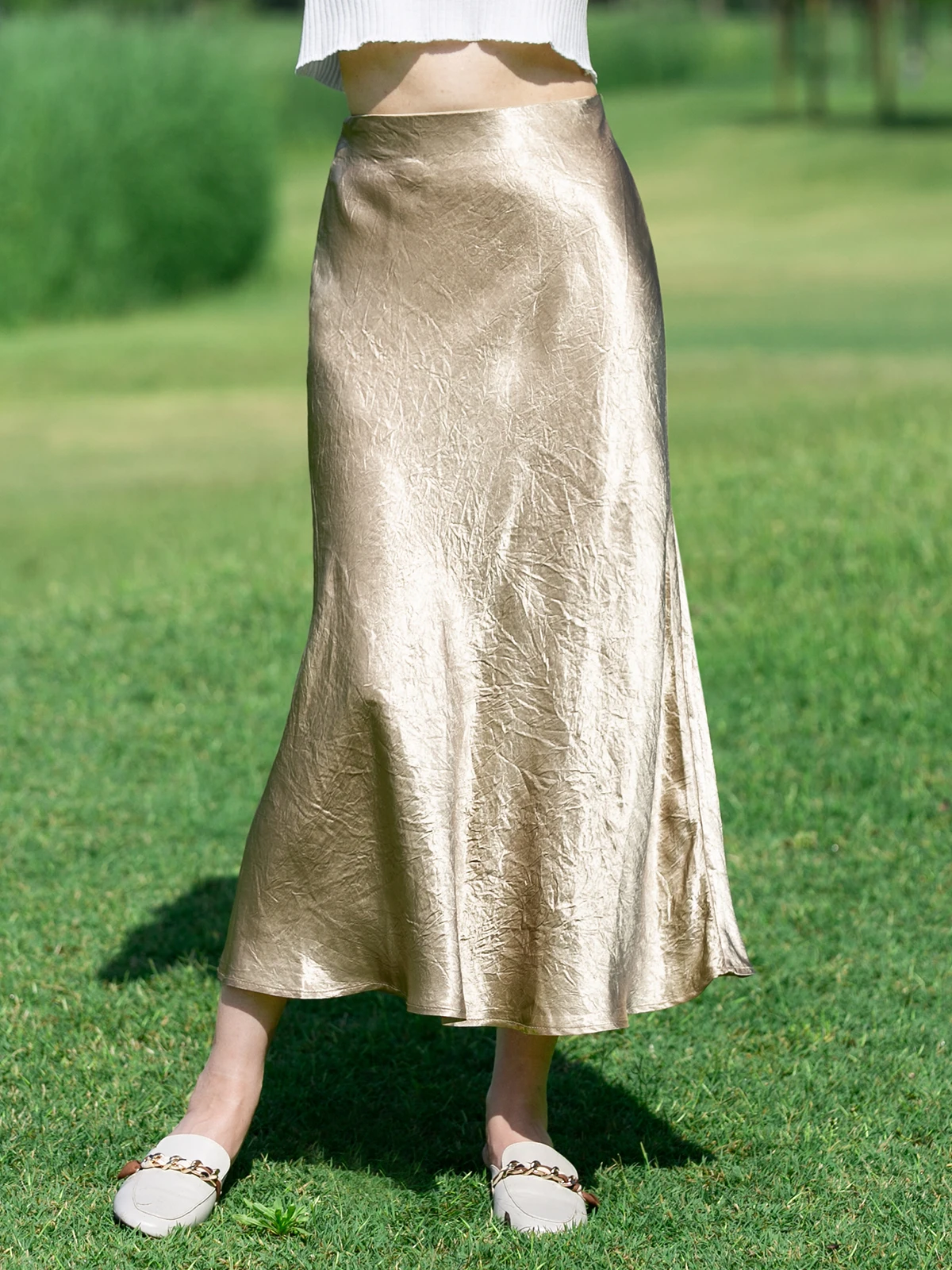 

Юбка женская летняя универсальная, приталенная, с высокой талией, из ацетата, плиссированная, длинная, свободного кроя, для офиса и повседневной носки