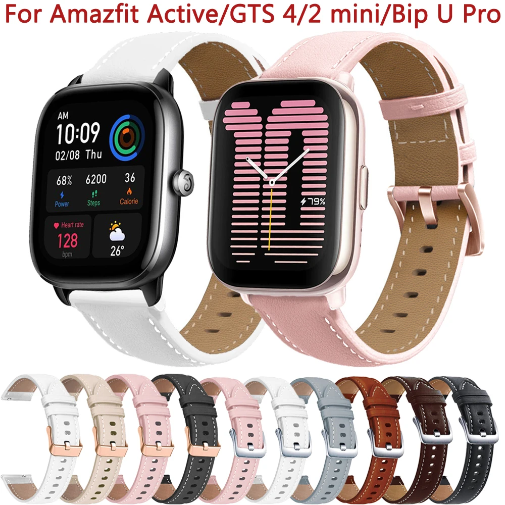 สายหนังนาฬิกา20มม. สำหรับ amazfit GTS 4 2สายนาฬิกาขนาดเล็กสำหรับ amazfit BIP 3 U Pro GTR