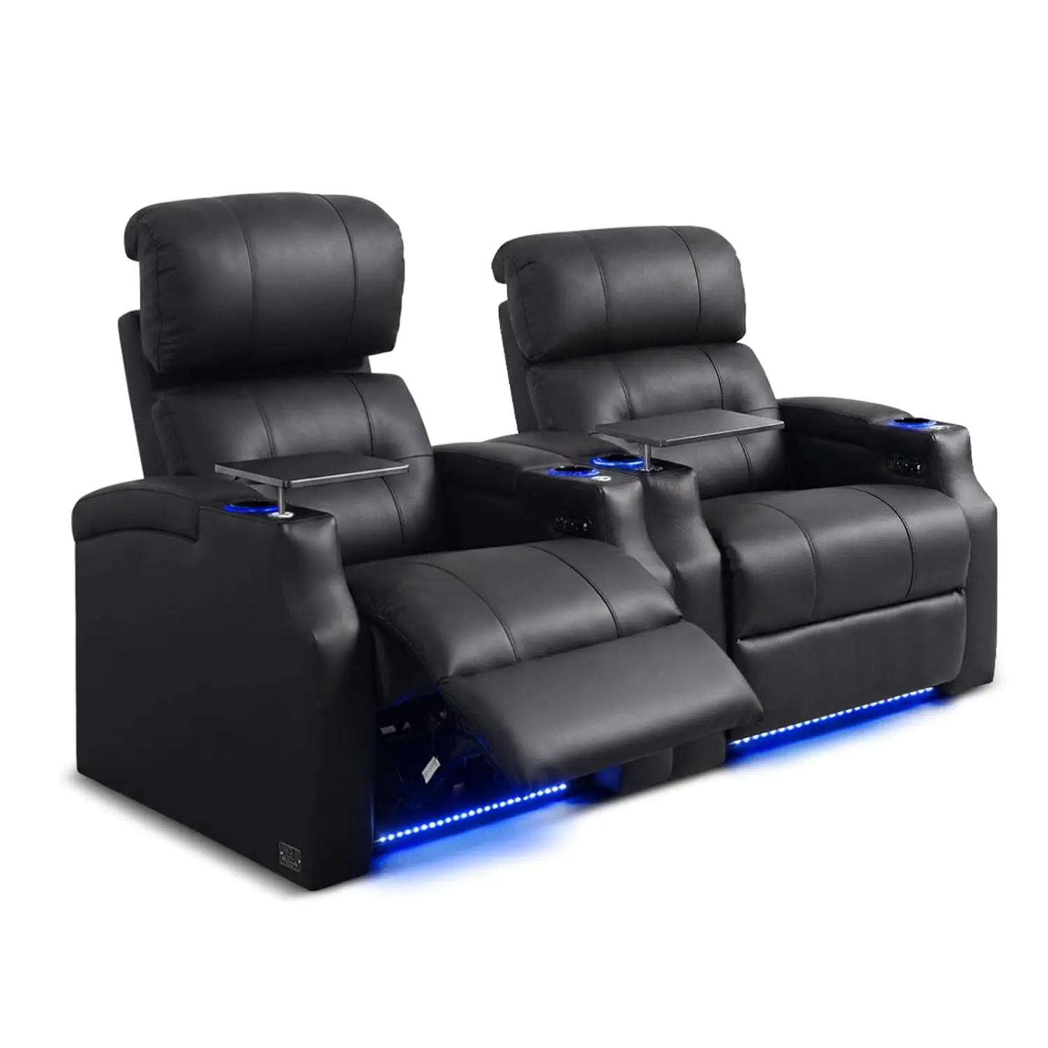 Top Grain Leather Home Theater Recliner, Power Adjustable Headrest, Cinema Lounge Chair, Single Seat, Customized