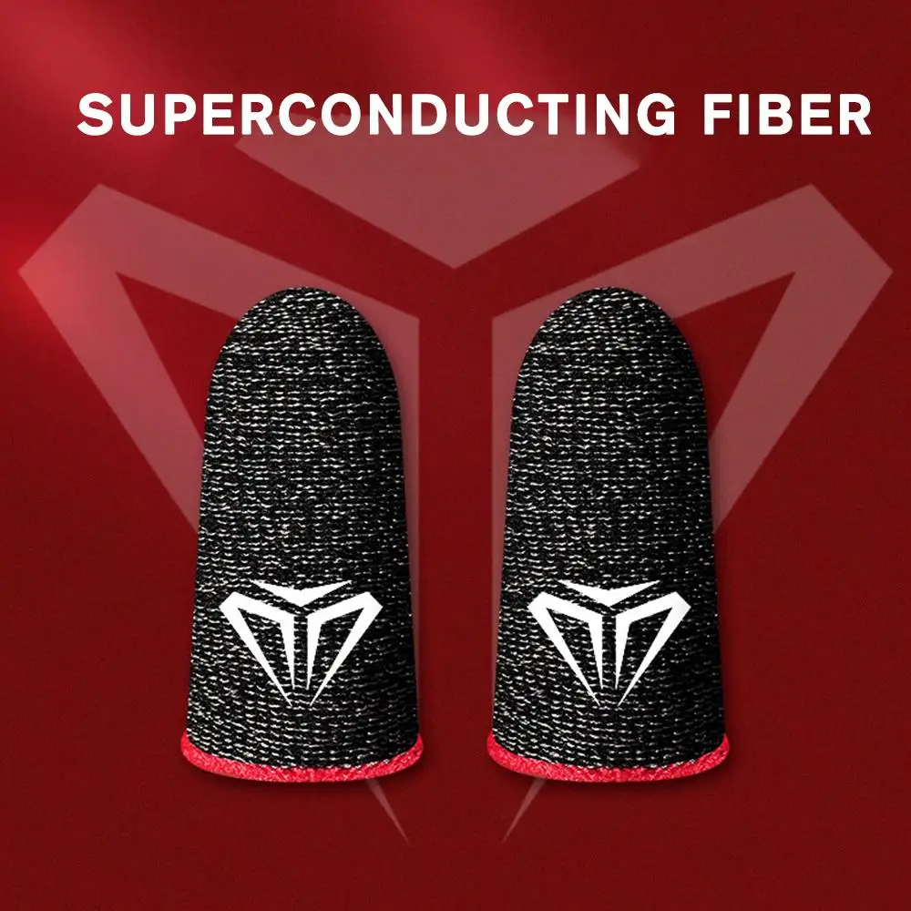 

2 Pcs Mobile Game Fingertip Gloves Sweatproof Anti-slip Touch Screen Finger Sleeve Breathable Gaming Fingertip Cover For Gamer