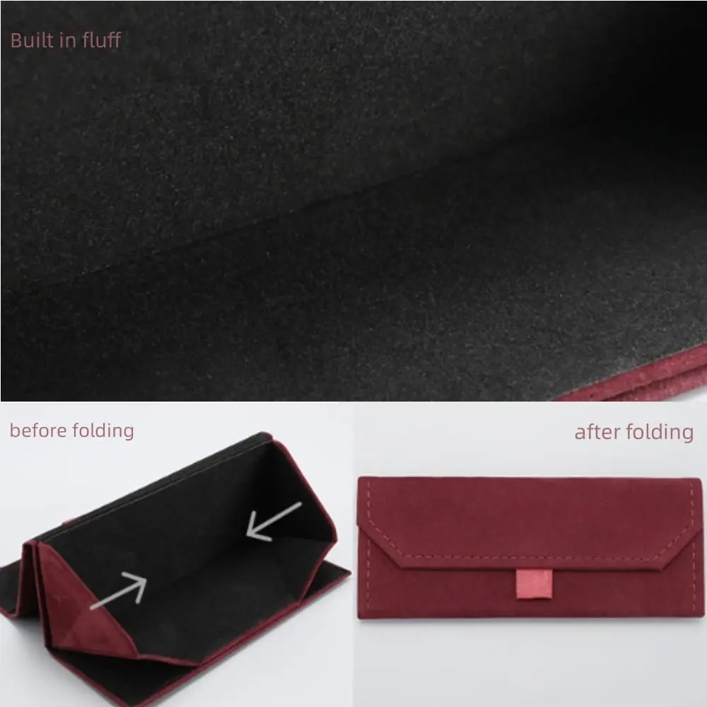 Portable Velvet Folding Glasses Box Glasses Case Sunglasses Case Plush Box