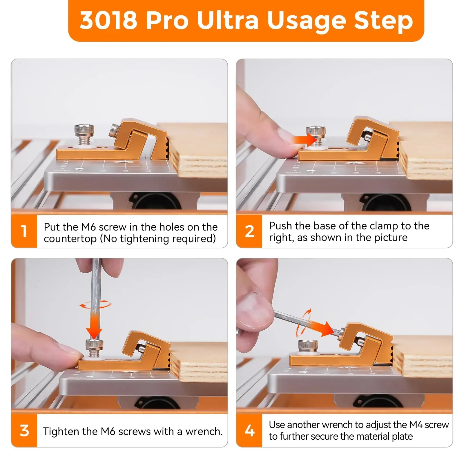 Track en T fixe latéral CNC et tables de travail perforées, pinces latérales à profil bas pour routeur CNC 3018, griffe de tigre en aluminium