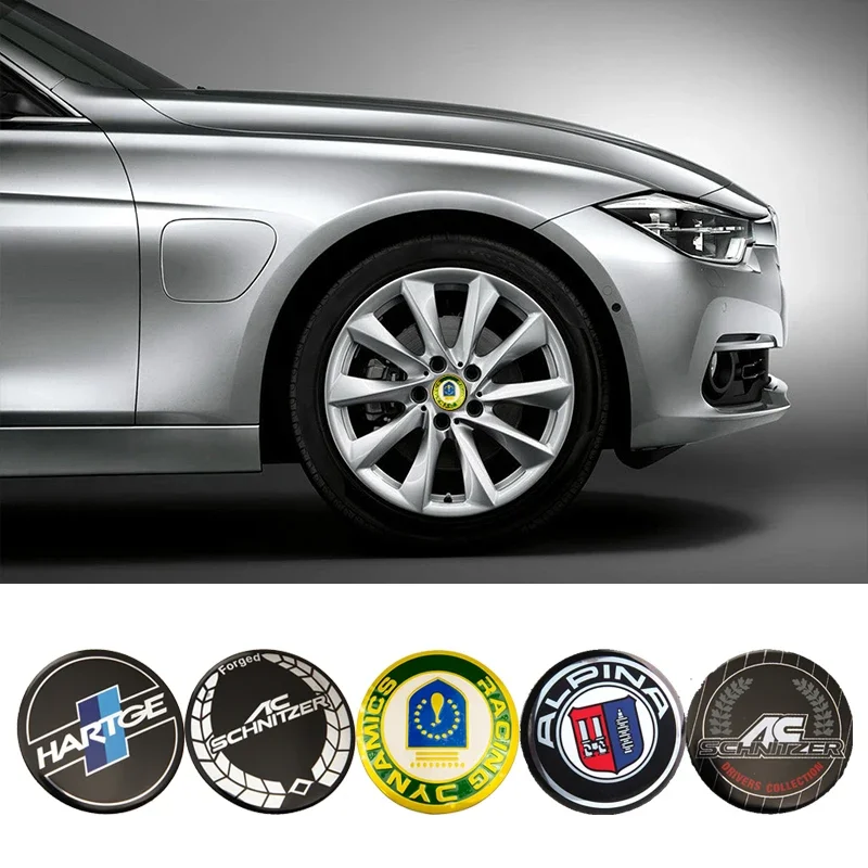 4PCS 56mm Alloy Car Wheel Hub Center Stickers for BMW Alpina AC Hartge E90 E93 E86 E70 F30 F31 F82 G68 G30 G82 X6 X5 X4