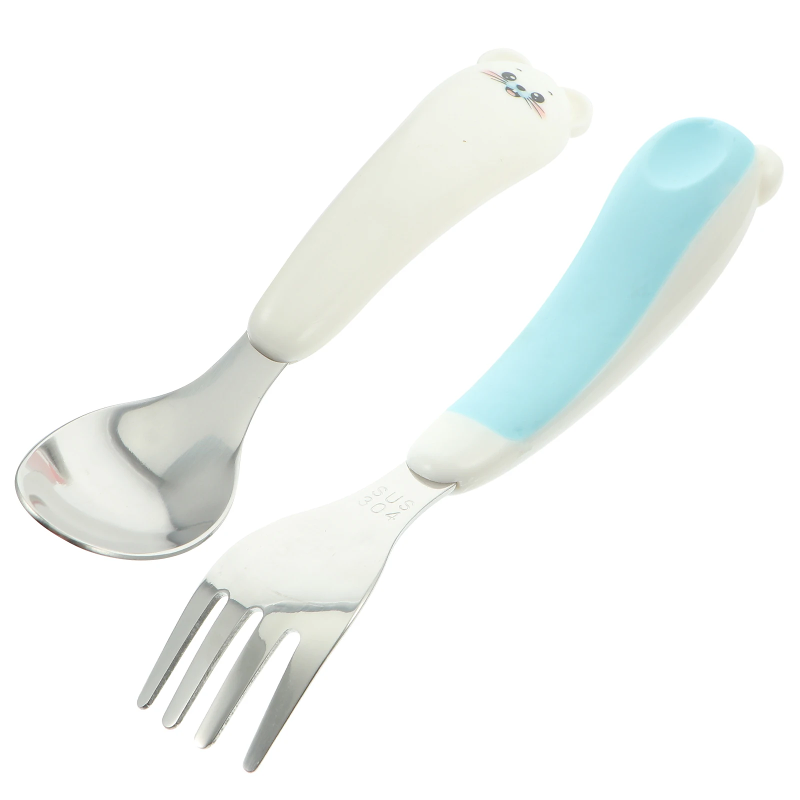 

Stainless Steel Spoon Fork Kids Cutlery Set Baby Tableware Toddler Serving Anti Rust Durable Storage Box Easy Clean Infant