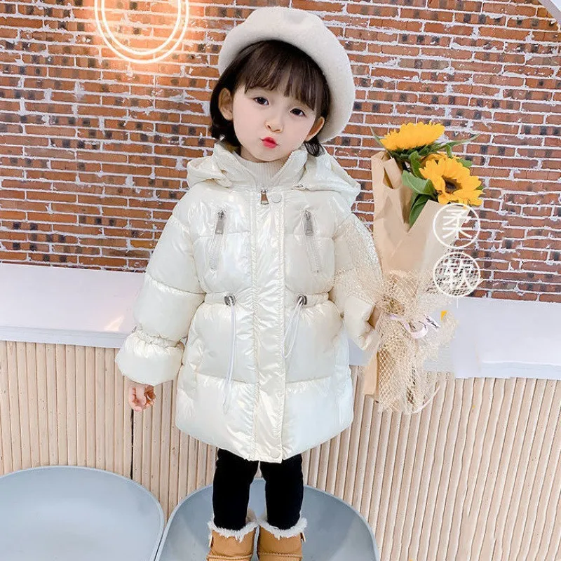 Girls Down Cotton Coat Jacket Outerwear 2022 Classic Warm Plus Thicken Velvet Winter Autumn Children\'s Clothing