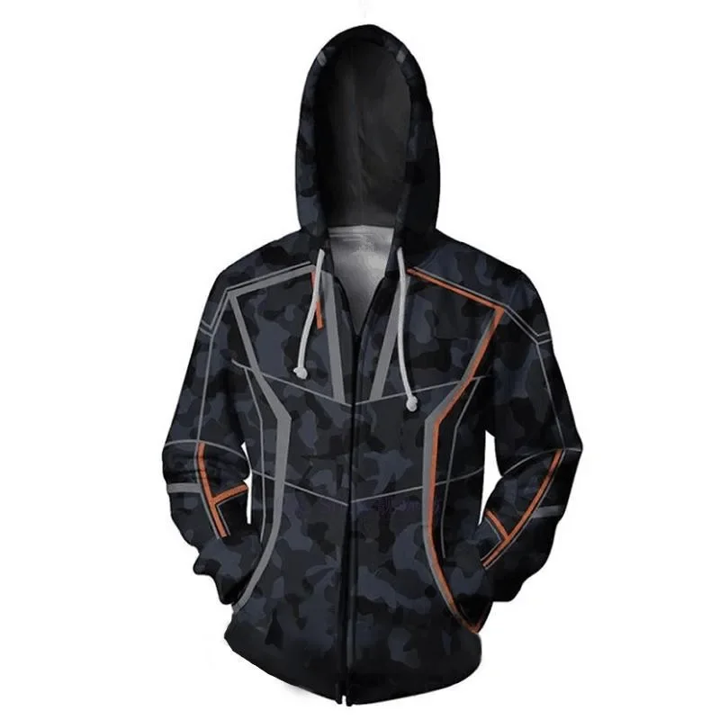 Men Male Clothes Clothing Hoodie Costumes Hoodies Sweatshirts Zipper Jackets Men Male Streetwear Winter Halloween Party