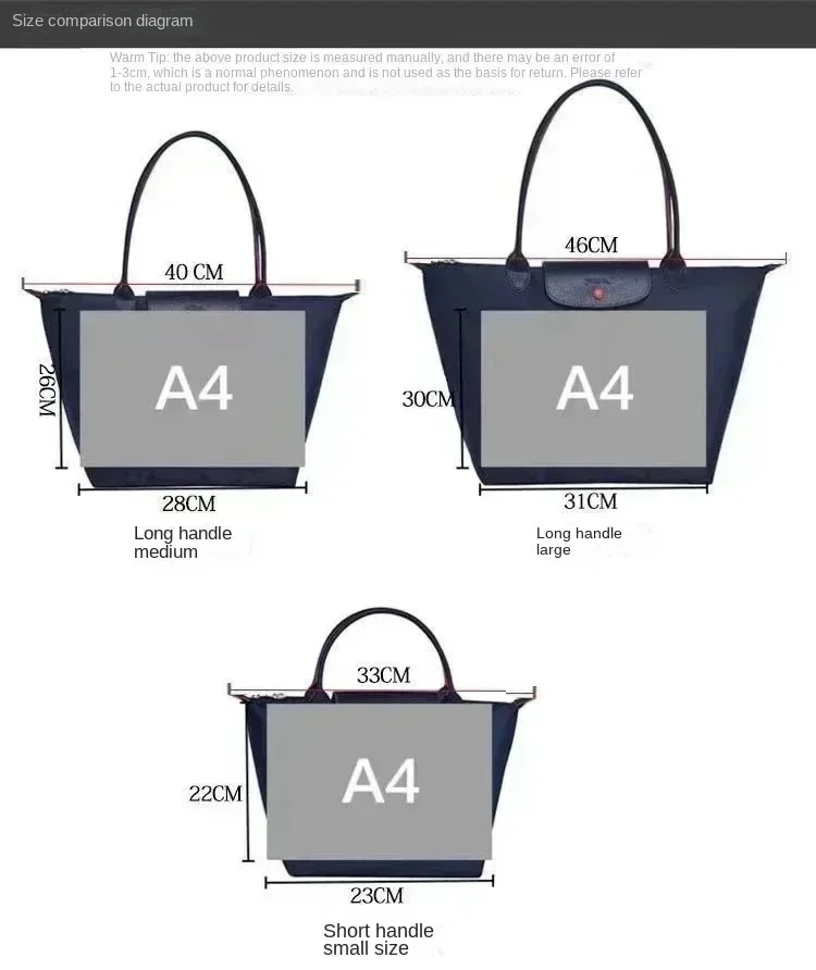 Foldable hobo Bags Classics Lady Tote Bag Embroidered Shoulder Bags Woman Fashion Nylon Handbag Shopping Bag high quality