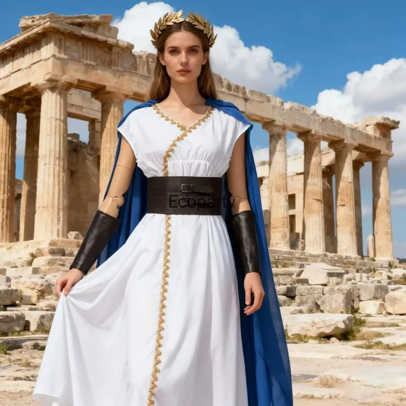 New Women Ancient Greek Moon Hunting Goddess Artemis Costume Medieval Princess Cosplay Dress Halloween Carnival Party Clothes