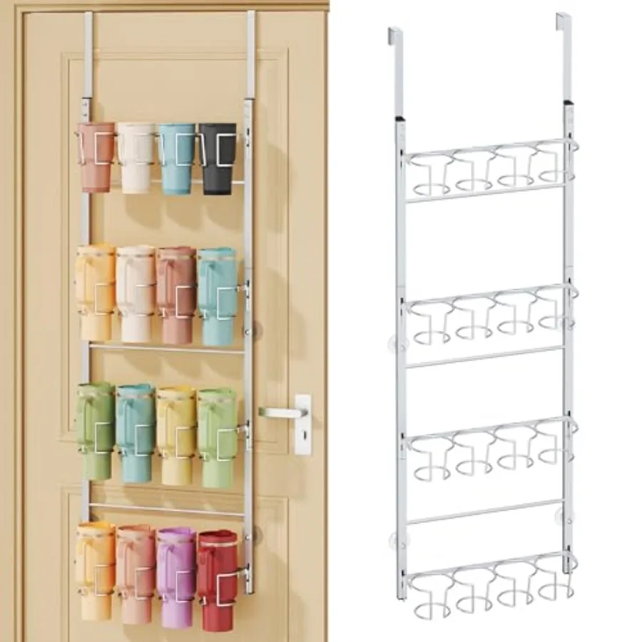 

Water Bottle Organizer Over the Door Stanley Cup Holder, Cup Organizer for Door or Wall Mount Option, Stanley Accessories for P