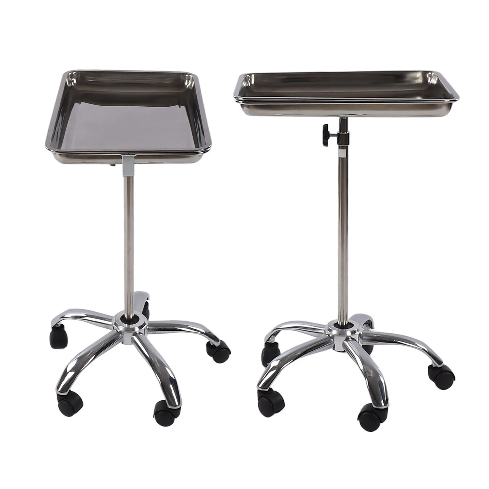 

Salon Tray with Wheels Metal Stainless Steel Liftable Moveable Rack for Hairdresser Instrument Salon Instrument Procedure Tray