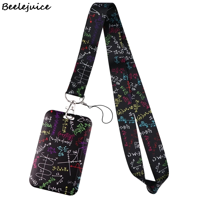 Chemistry Math Keychain Lanyards Id Badge Holder ID Card Pass Gym Mobile Phone Badge Holder Key Strap Webbings Ribbons Gifts