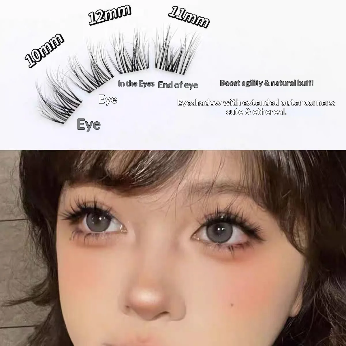 Flauschige Katzenohren-Kunstwimpern 5D Volumen - Natürliche Wiederverwendbare Wispy Faux-Mink-Wimpern im Manga-Stil für den Täglichen Gebrauch