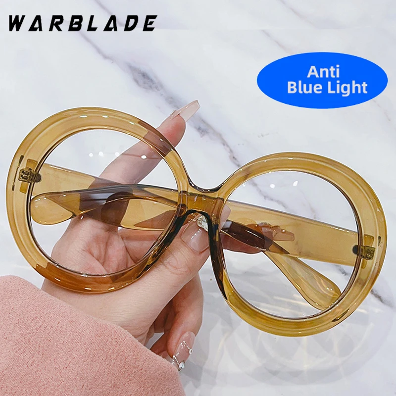 

Oversized Round Anti Blue Light Glasses Women For Men Vintage Brand Designer Prescription Optical Computer Big Eye Glasses Frame