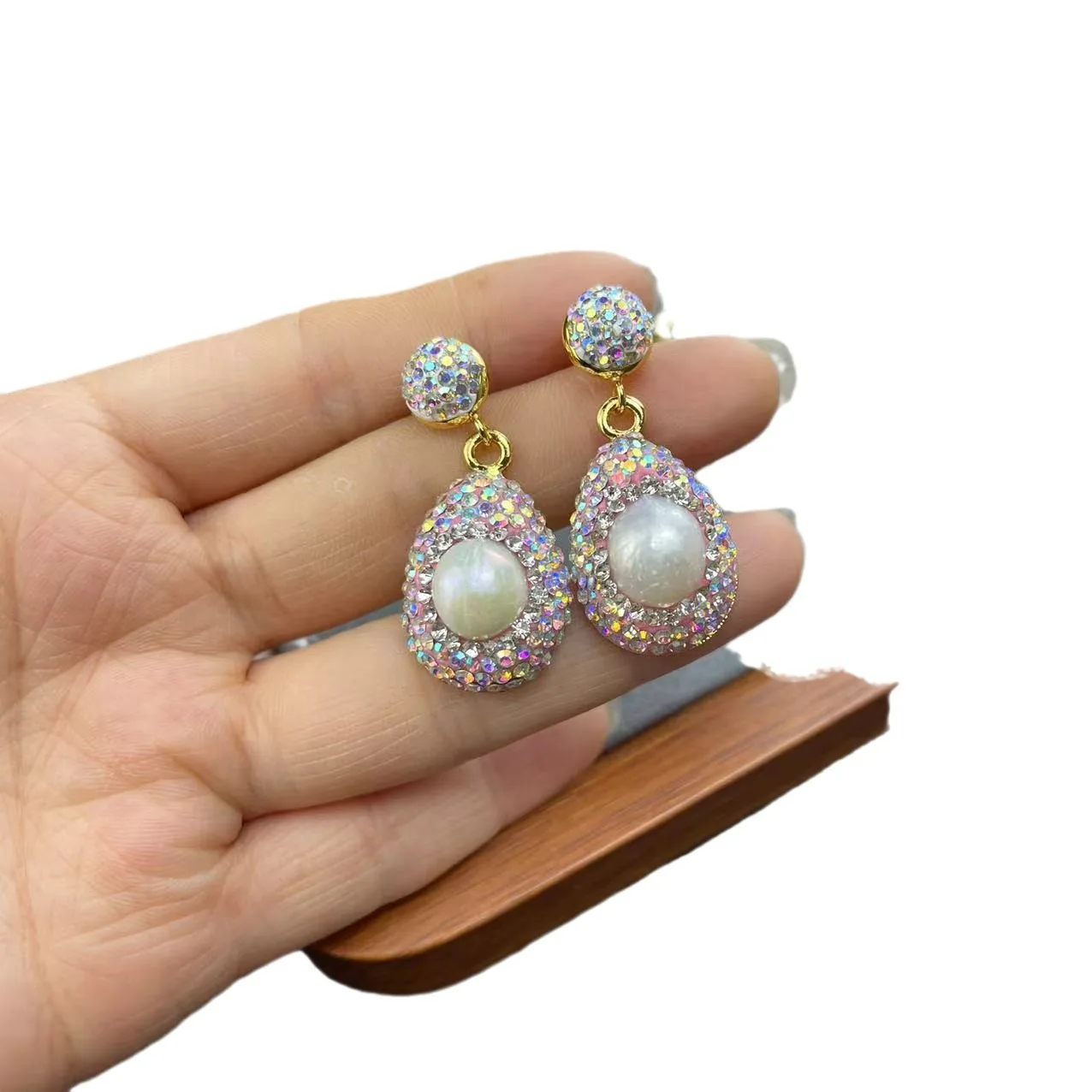Natural Baroque Pearl Set Three-piece Original Design French Vintage Cross-border Jewelry Wholesale Pendant Earrings Ring