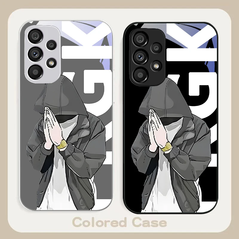 

Pink windbreaker boy For Samsung S8 S9 S10 20 U ltra S21 Pro S22 Plus S23 FE S24 Ultra 22 S25 Edge S25Ultra Glass Phone Case