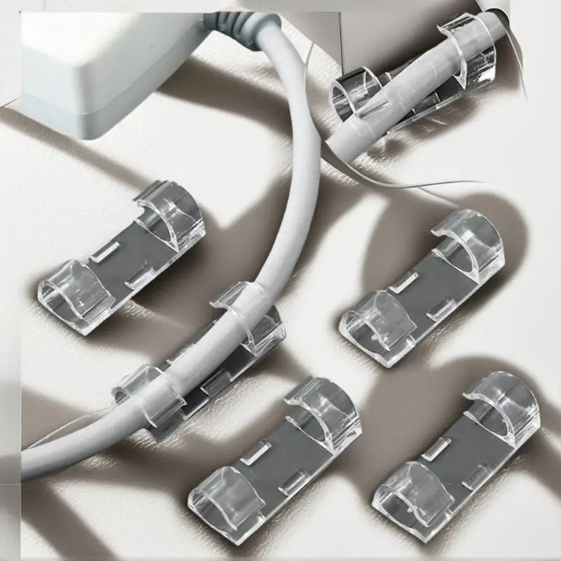 20-100PCS Self Stick Wire Cable Cord Clips Clamp Table Wall Tidy Organizer Holder Fixer Holder For Computer USB Charging Data
