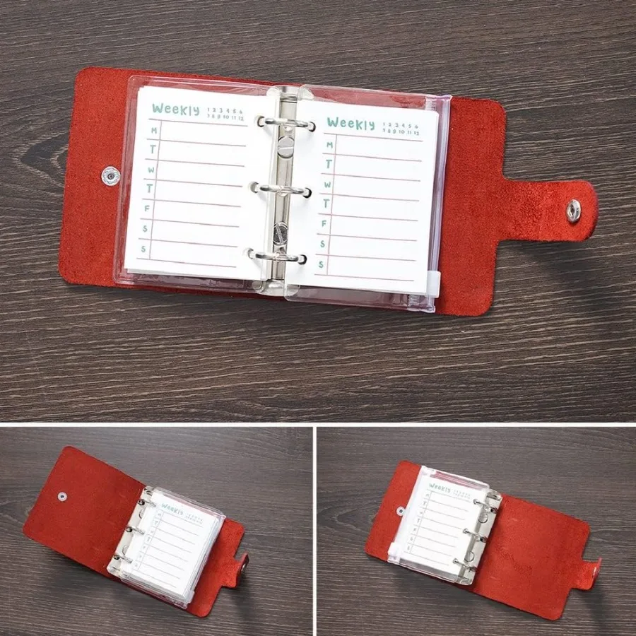 A9 натуральная кожа Jourl красный кожаный карманный размер ручной работы планировщик мини винтажный кожаный планировщик 120 листов страниц свободный Le