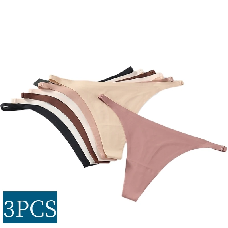 Seamless Panties Women Ice Silk Thongs Fashion Female Underwear Sexy Lingerie Sports Comfort G-Strings Invisible Pantys