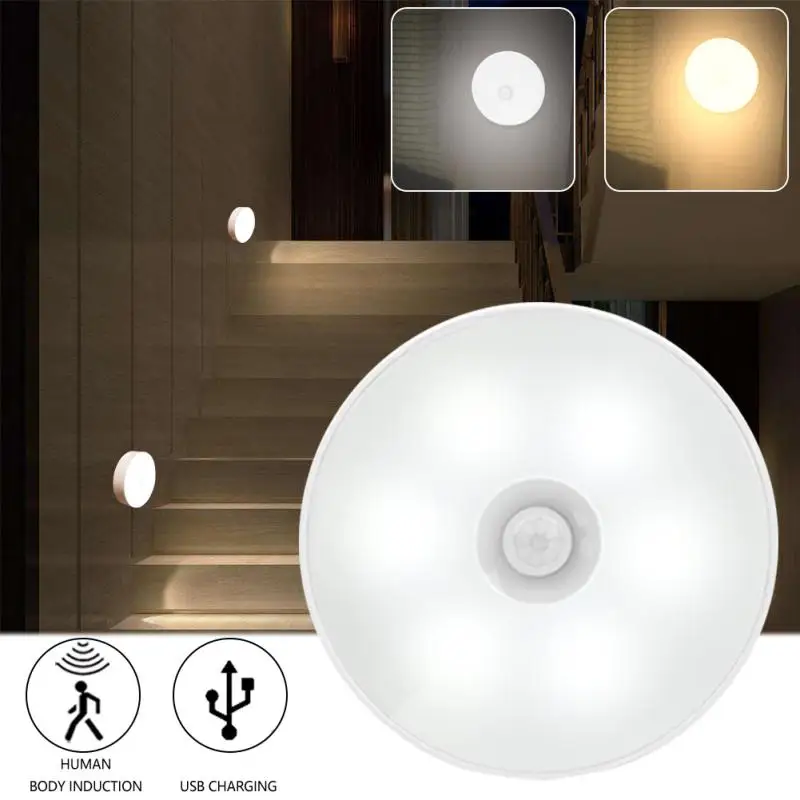 LED Light Motion Sensor Light Night Light USB Rechargeable Night Lamp for Kitchen Cabinet Wardrobe Lamp Staircase Closet Light