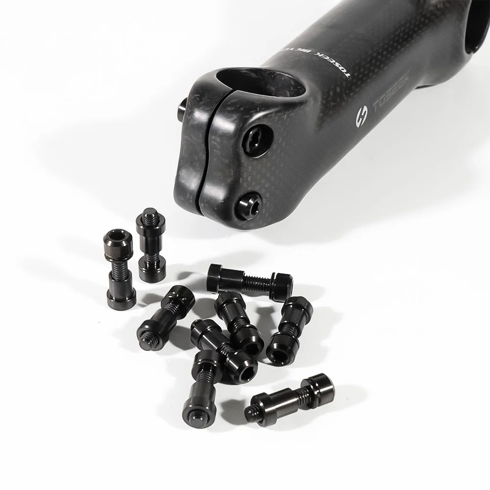 CNC Fahrradteil Titan Fahrrad Vorbau Schrauben Muttern |   Straße MTB Carbon Vorbau Gabel Feste Schrauben |   M5x16/18/20 mm Verriegelungsgriff |   2 Stück