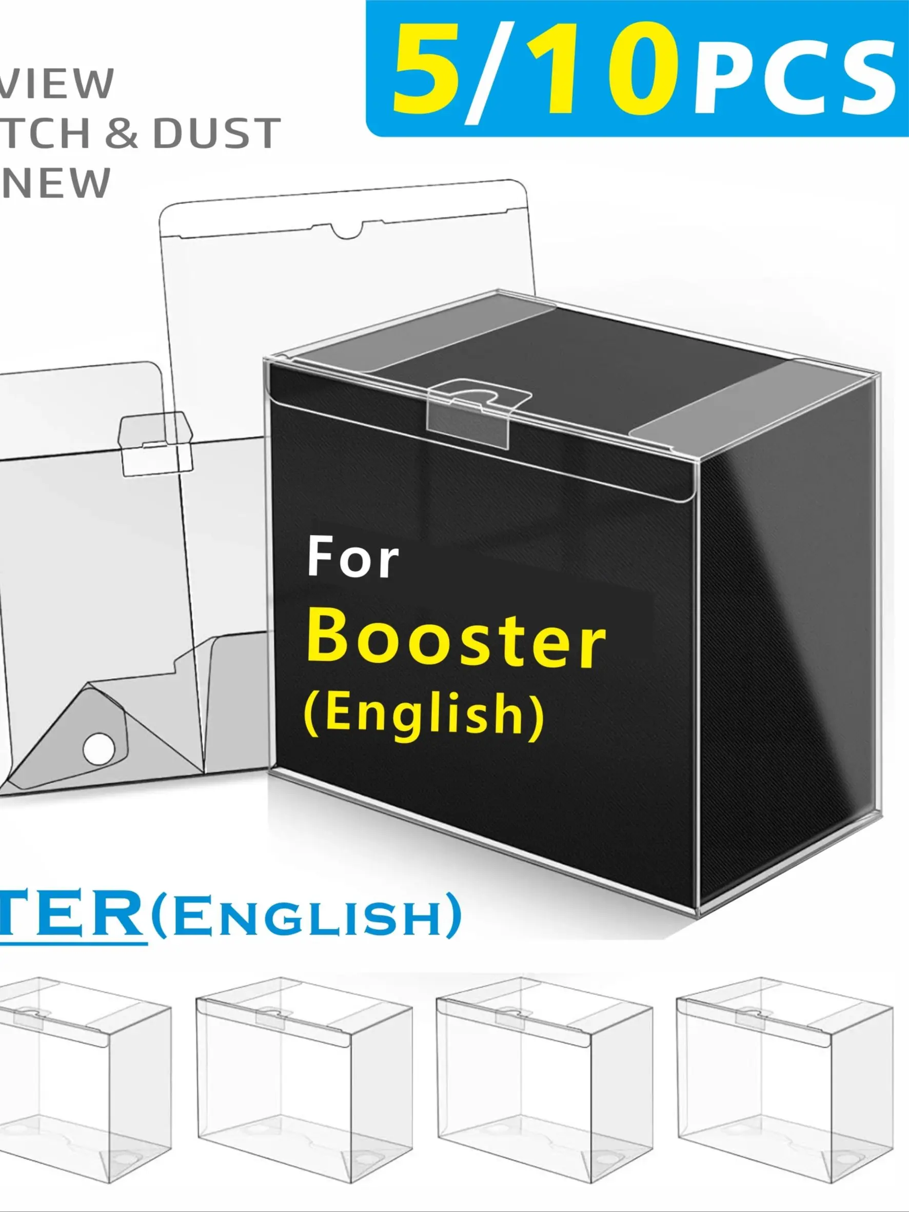 5/10PCS Booster Box Case 0,45 mm dikke, heldere opslag voor Booster Box Case Display Protectors Compatibel met Engelse Booster Box - afbeelding 2