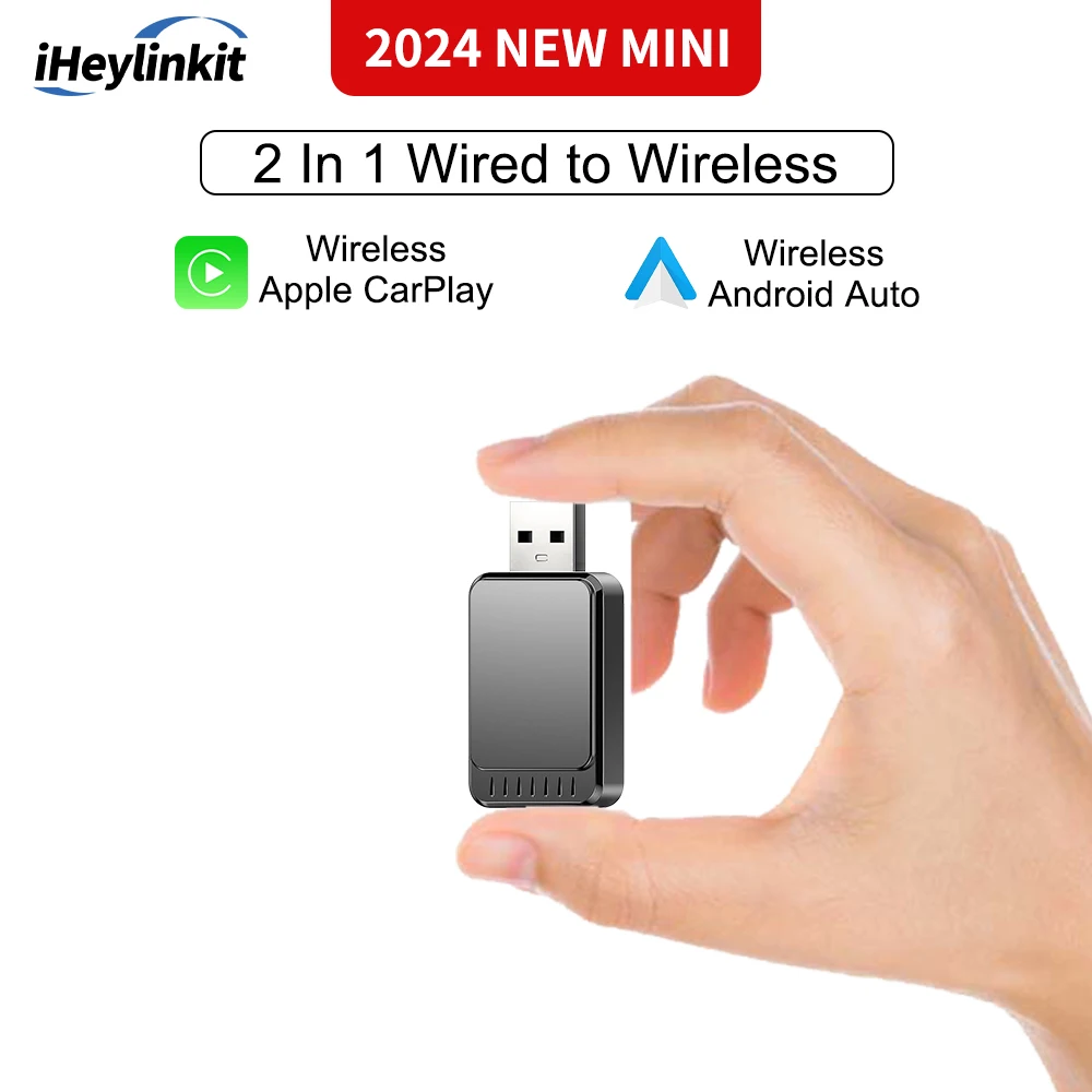 2024 Mini AI Box Wireless CarPlay And Android Auto Adapter For Cars With Original Wired CarPlay Or Android Auto Function