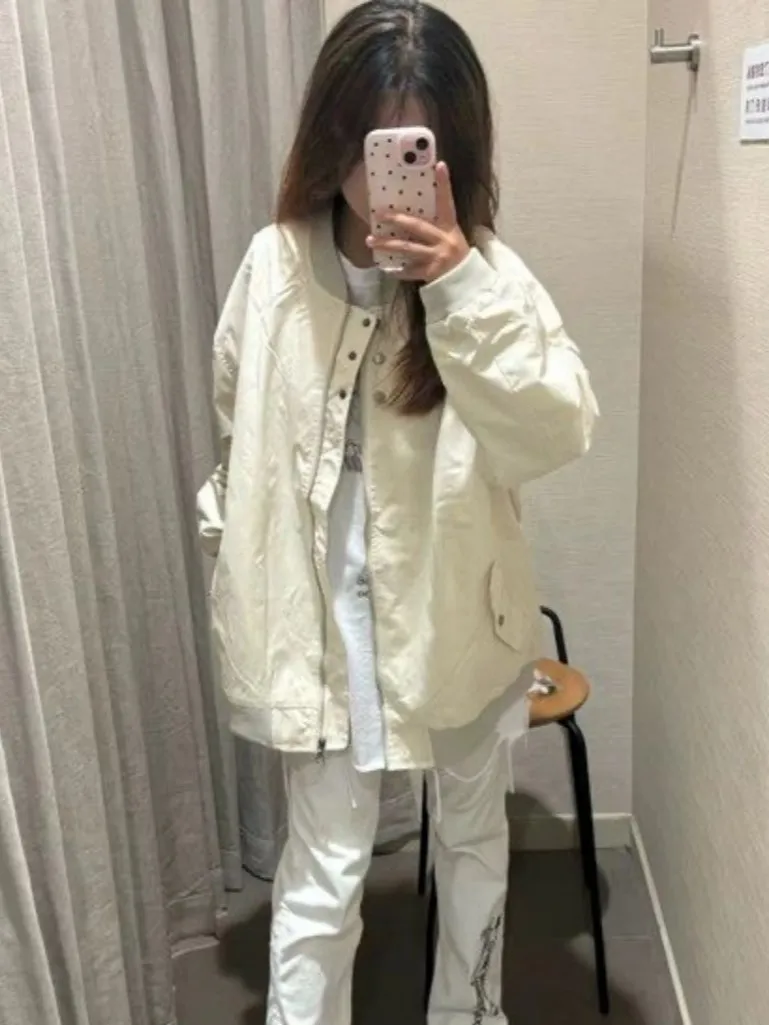 

Бейсбольные куртки Kpop, женские зимние дубленки на пуговицах, бойфренд, овечья шерсть, с длинными рукавами, средней длины, спортивная одежда Y2K, спортивная одежда для отдыха