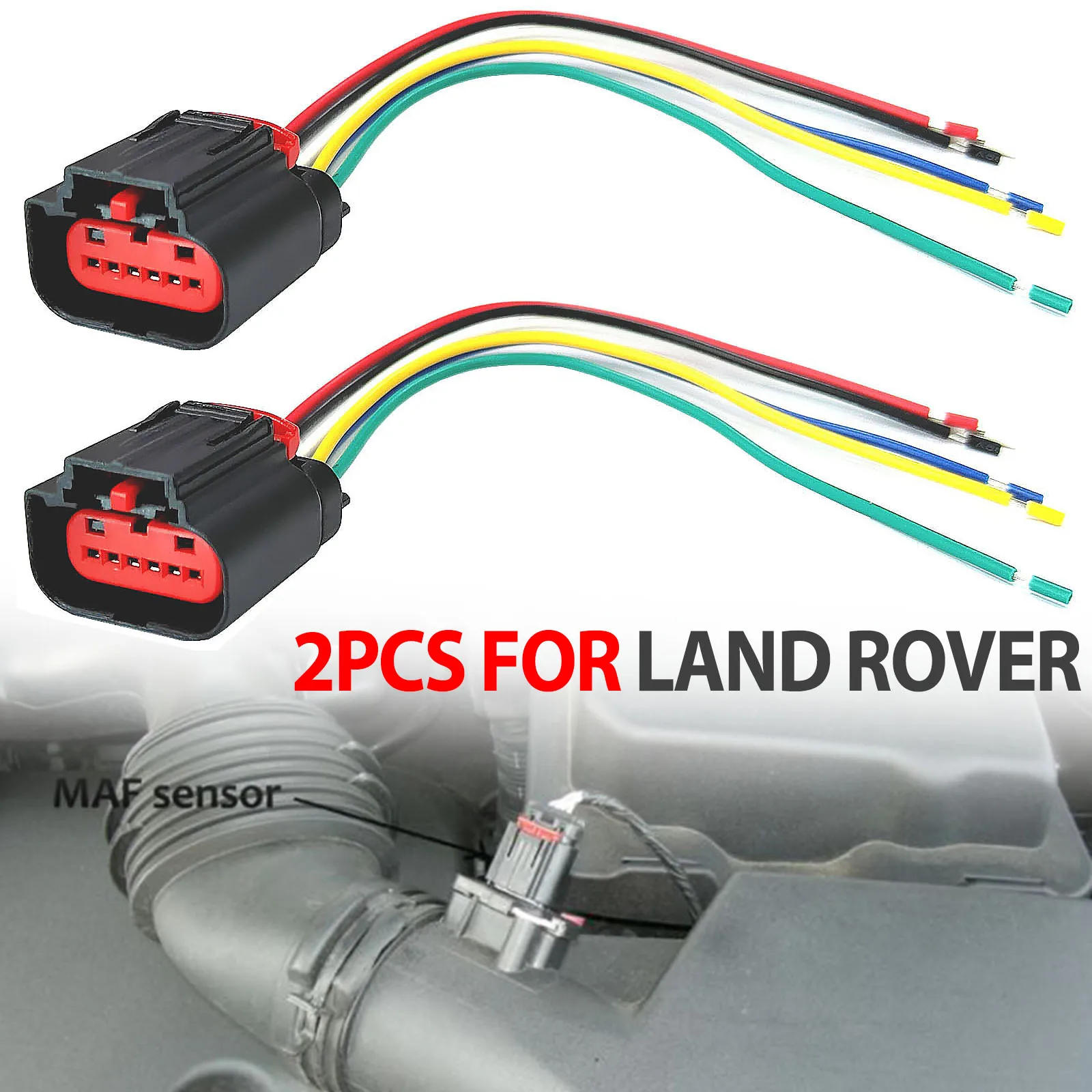2x para Land Rover Range Rover Sport Evoque Freelander 2 Defender Discovery Sport MAF Sensor de flujo de aire masivo conector enchufe cableado