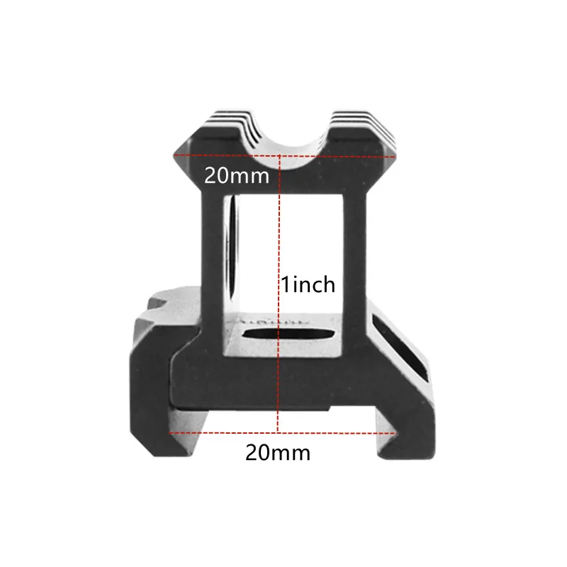 3-slot Heightening Guide Rail 20 T 20mm Bracket Steel Rail Installation Converter Guide Rail Telescopic Range Flashlight Laser