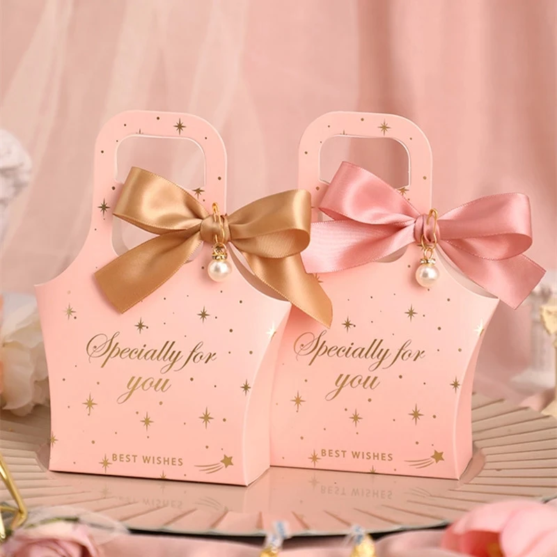 Creative Wedding Candy Box Small Fresh Style Return Gift Tote Bag Senior Candy Party Decoration Christmas Gift Packaging