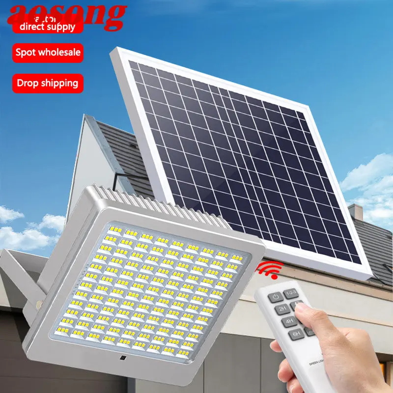 

AOSONG Solar Flood Light With Remote Control Waterproof IP65 LED Outdoor Floodlights Lamp For Courtyard Garden Balcony