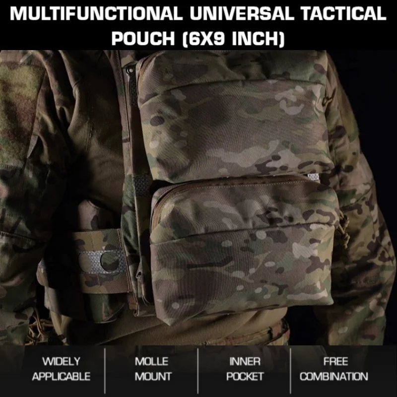 

Multifunctional Universal Tactical Pouch (6X9inch) | Outdoor Equipment Organizing Bag | for Hiking Range & Airsoft Accessories