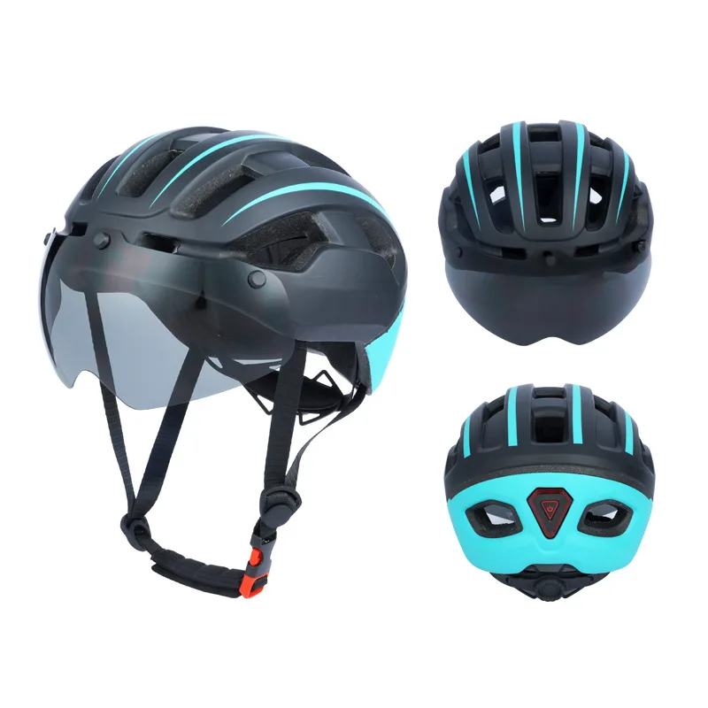 Helm Geïntegreerde Magnetische Zuig Windlens Met Verstelbare Mountainbike Veiligheidshelm Achterlichten