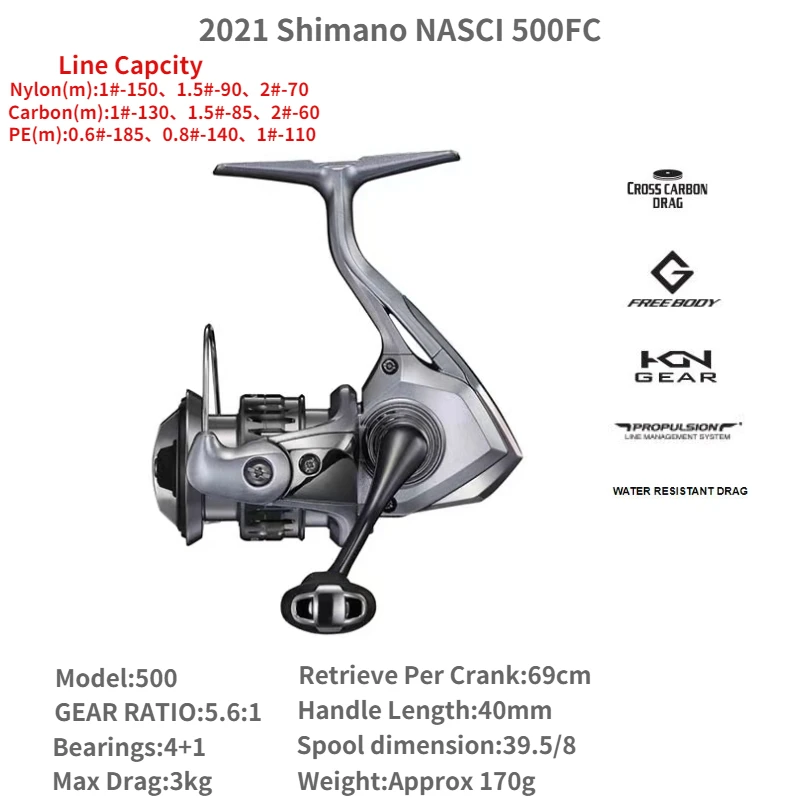 2021 SHIMANO NASCI FC 500 C2000 2500 2500HG 2500SHG C3000 C3000HG
