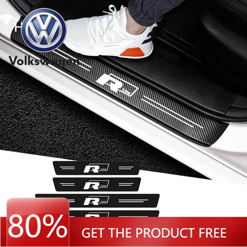 

Для VW Volkswagen Jetta MK5 Гольф Автомобильный порог Наклейки на порог багажника Накладки на бампер для Volkswagen VW Rline R Line Pol