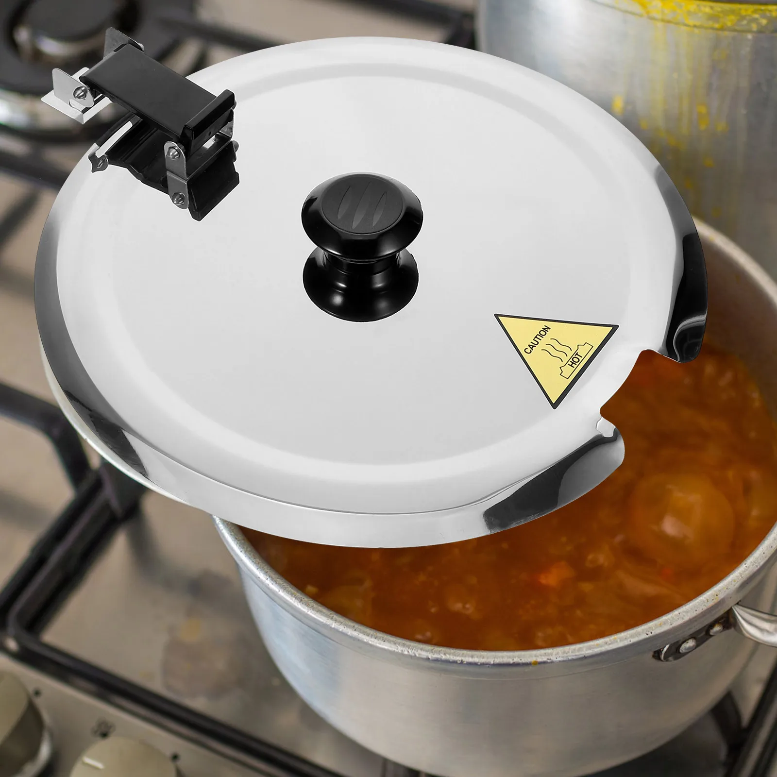 

Stainless Steel Electric Soup Warmer Lid Replacement Pot Cover Ergonomic Handle Spill Proof Kitchen Supplies Soup Cooker Lid