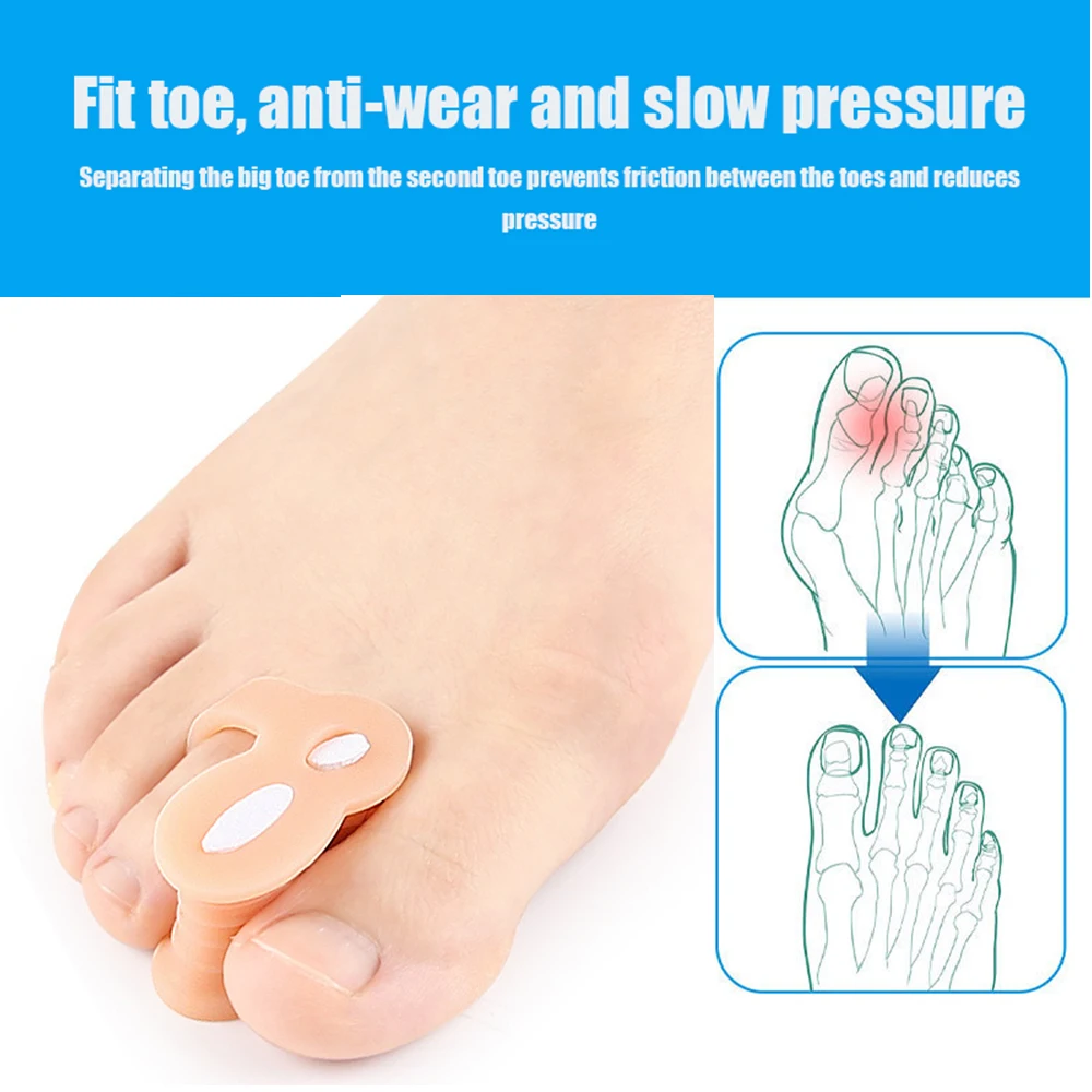 Correcteur de pouce en Gel de Silicone, 2 pièces, correcteur d'oignon, orteil, Hallux Valgus, séparateur de protection, lisseur de doigts, ajusteur, outils de soins des pieds