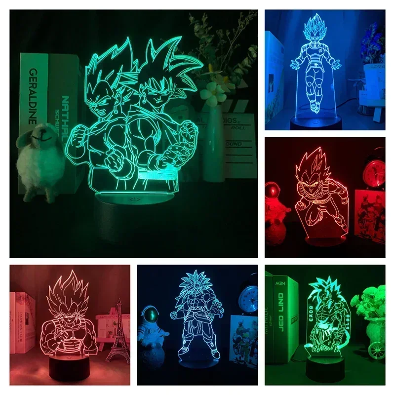 Anime Dragon Ball Z 3D Led Night Light Goku Vegeta Action Figures Table Lamp Birthday&Christmas Gifts for Children Bedroom Decor