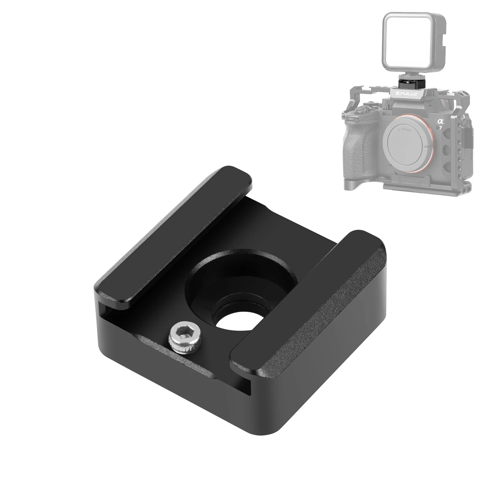 PULUZ Expand Cold Shoe Mount Adapter Microphone Flash Light Aluminum Alloy Holder Bracket Cold Boot Stand
