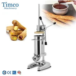 TIMCO Manual Spanish Churro Maker 2L Small Commercial Stainless Steel Churros Making Machine Homemade Churros Filler Machine