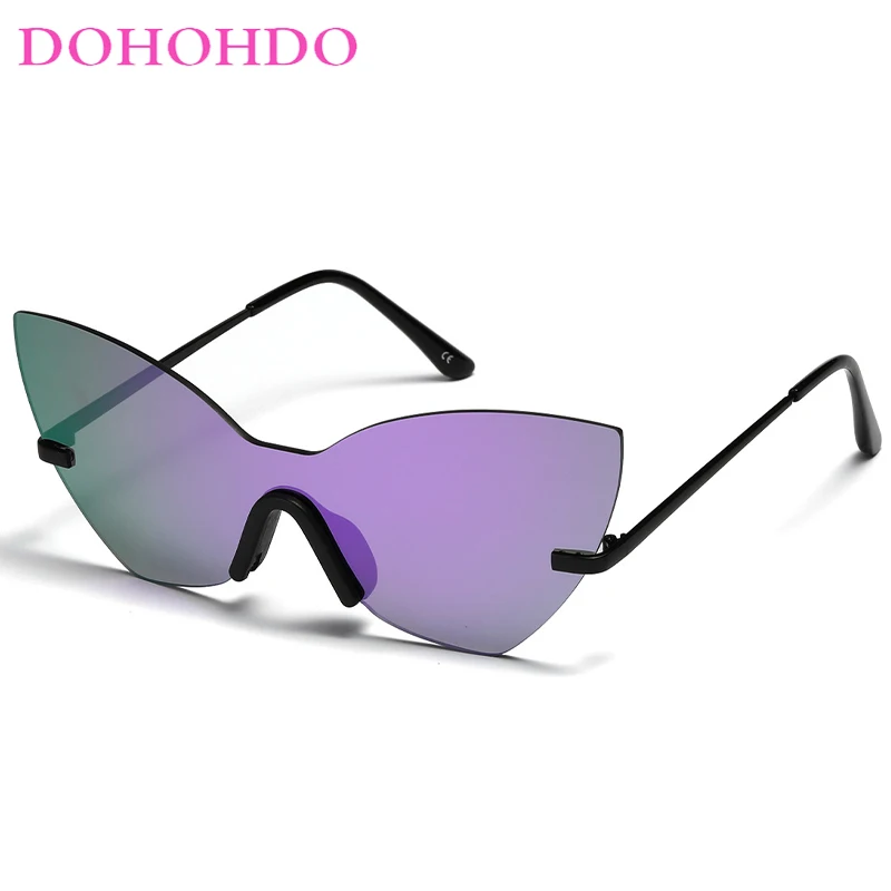 

DOHOHDO Personalized Party Men Sunglasses New Fashion Women Vintage Butterfly Rimless Sun Glasses Oversized UV400 Eyewear Shades