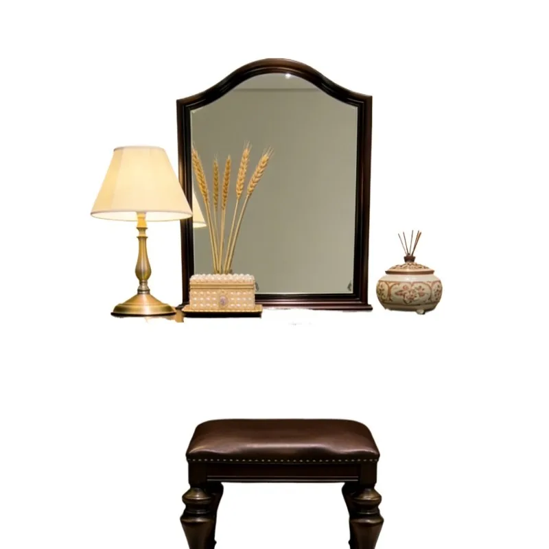 American retro dressing table, solid wood makeup table, bedroom makeup cabinet